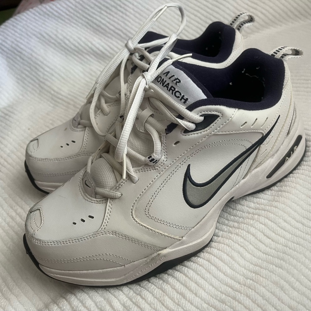 Nike Air Monarch IV Men's White and Blue Athletic Shoes